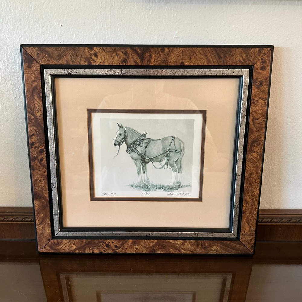 Gerald Lubeck Blue Ribbon Signed Numbered Lithograph Draft Horse Framed Art